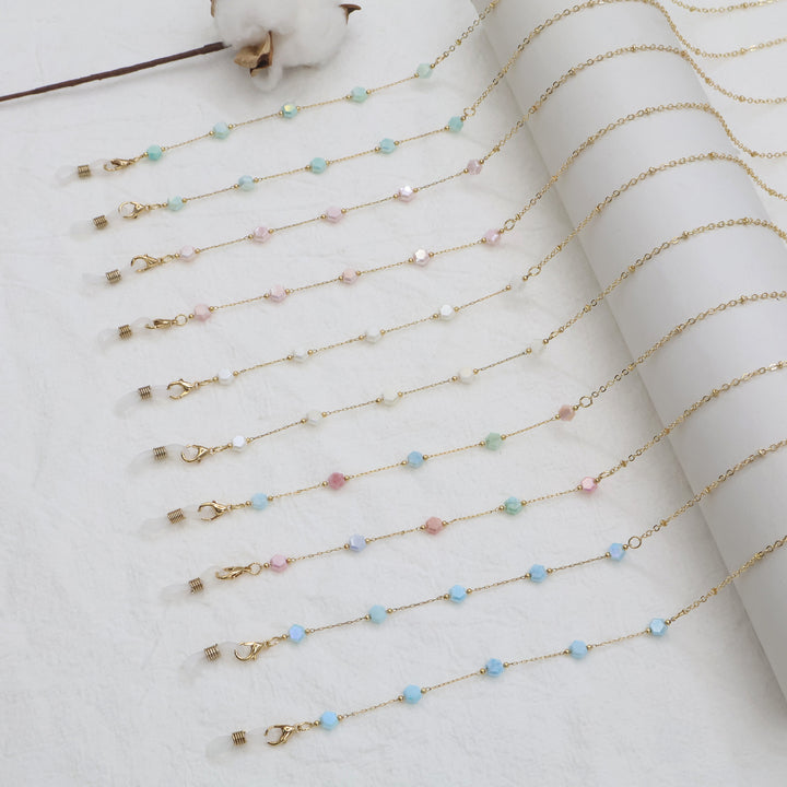 Elegante goldene Ketten Halskette mit Edelsteinen Karnz