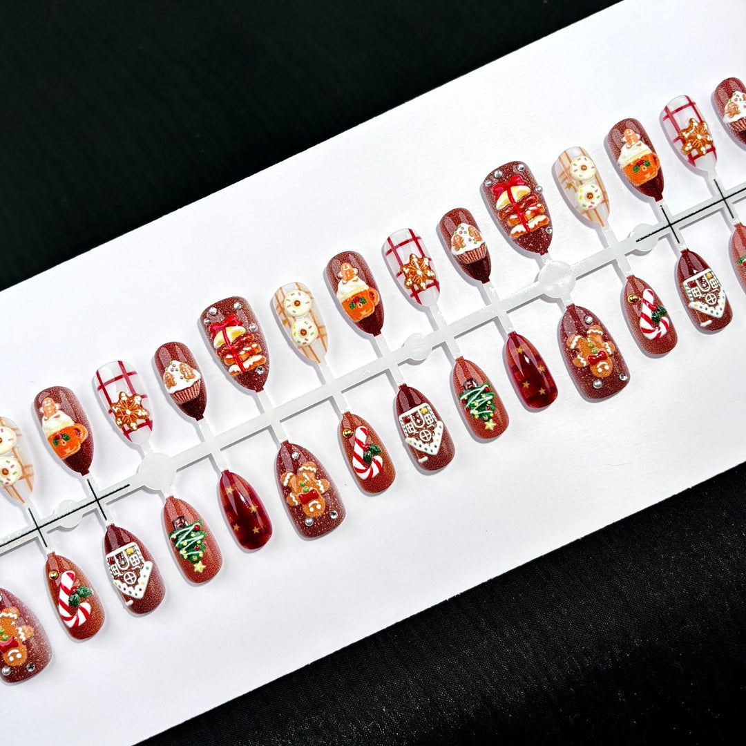 Festliche, urlaubsbezogene Press-On-Nail-Designs