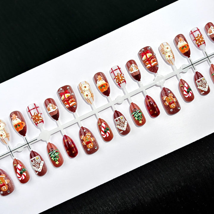 Festliche, urlaubsbezogene Press-On-Nail-Designs