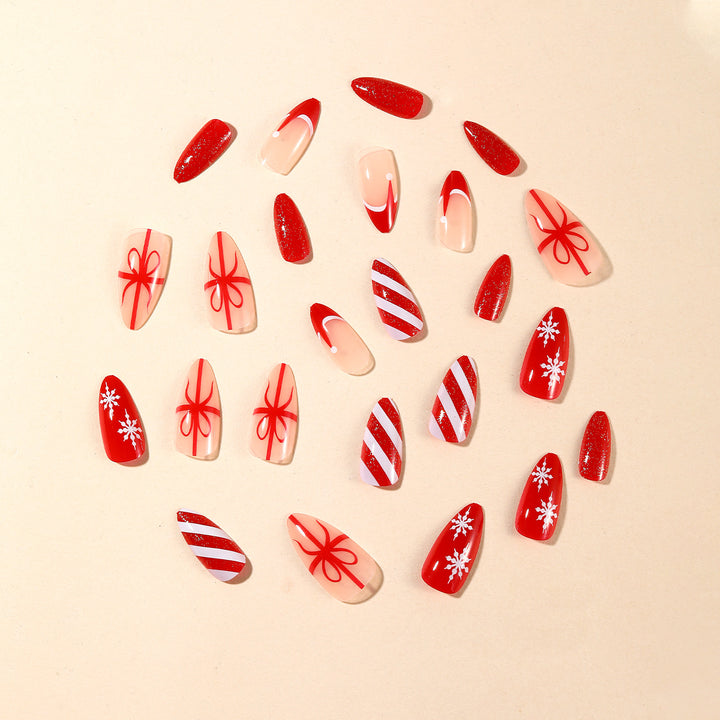 Festliches Feiertags-Themen Stiletto Nagel Kunst Set Karnz