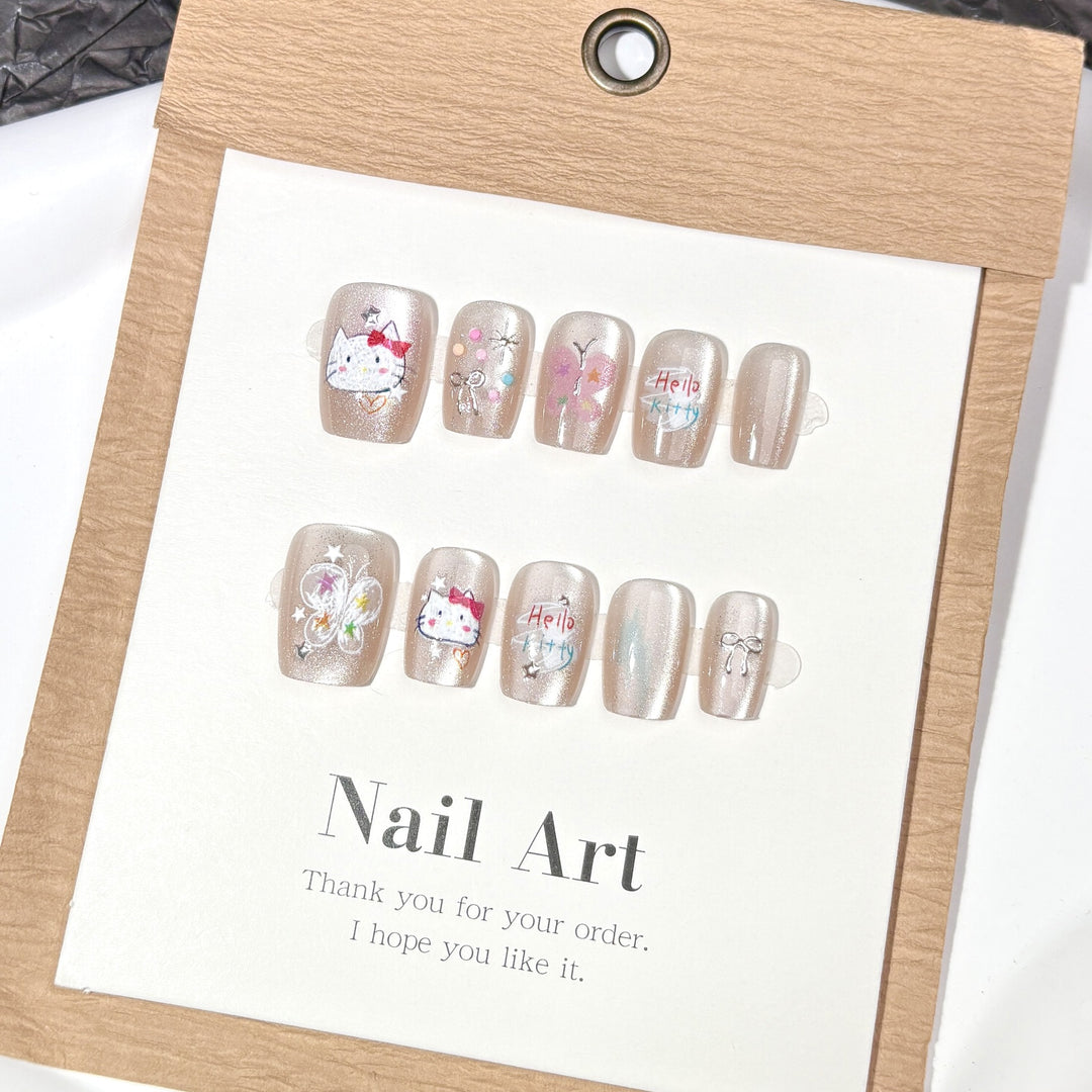 Verspielt Charakter-Themen Druck-On Nagelkunst Set