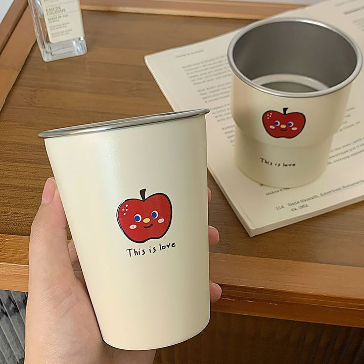 Multifunktionale Keramiktasse mit Fröhlichem Apfelmotiv Karnz
