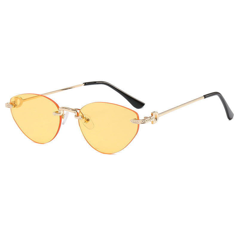 Damen Futuristische Halbrahmen Sonnenbrille Karnz