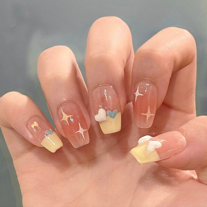 Elegante Glänzende Press-On Nagelset  1791774068