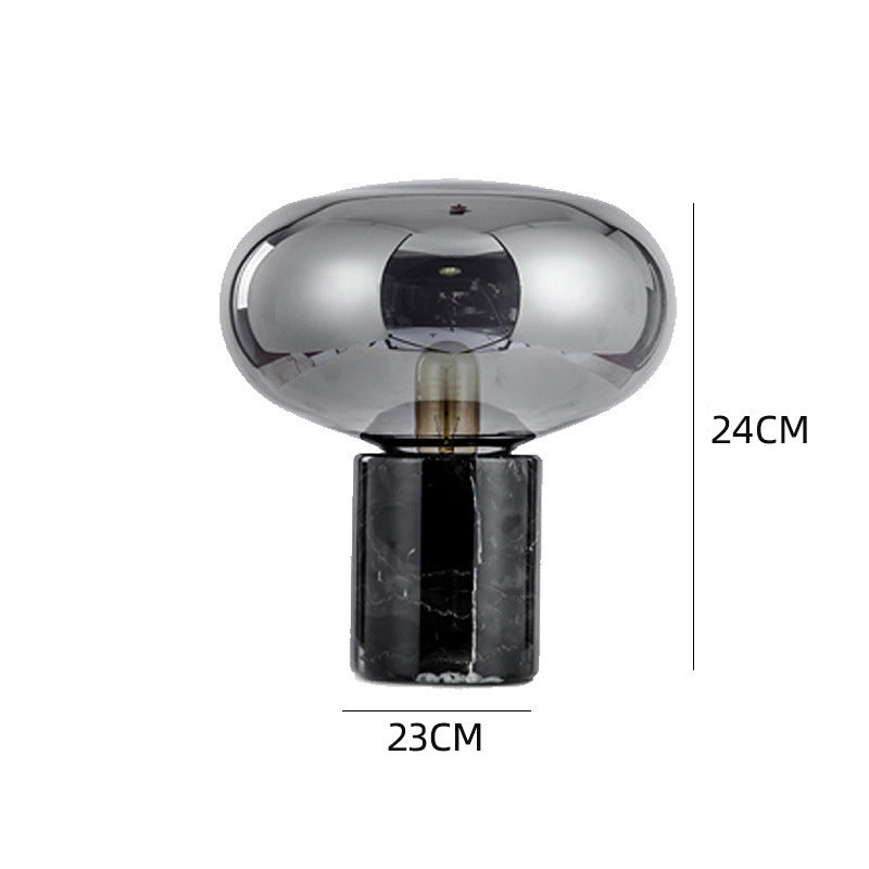 Elegante Glastischlampe mit Marmorbasis