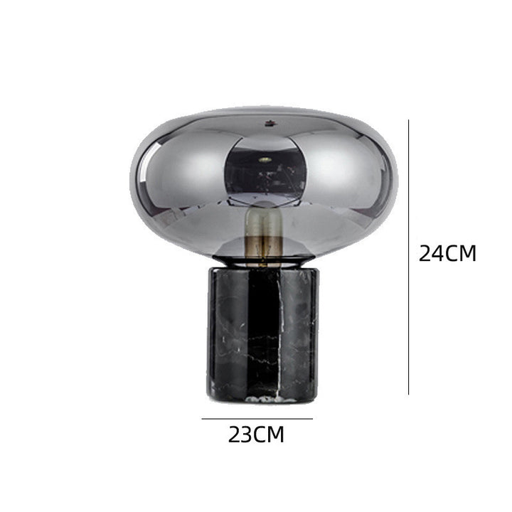 Elegante Glastischlampe mit Marmorbasis