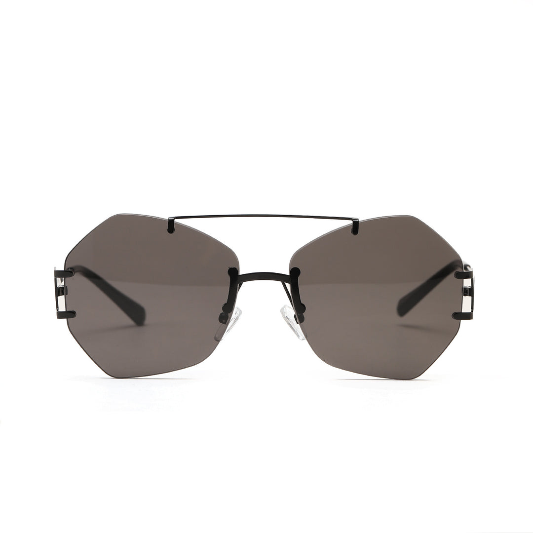 Damen modische achtkantige Sonnenbrille mit filigranem Metallrahmen Karnz