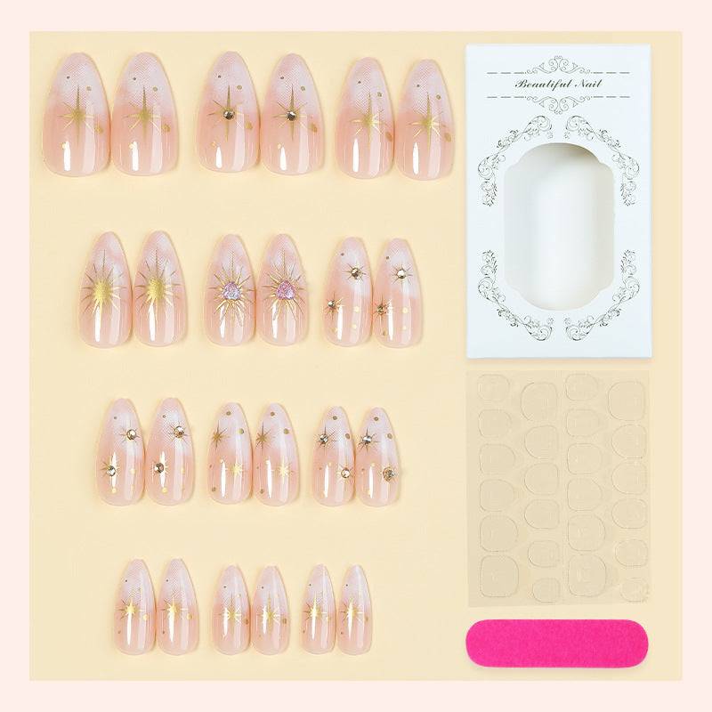 Künstlerisches Press-On Nail Art Kit mit Sternakzenten Karnz