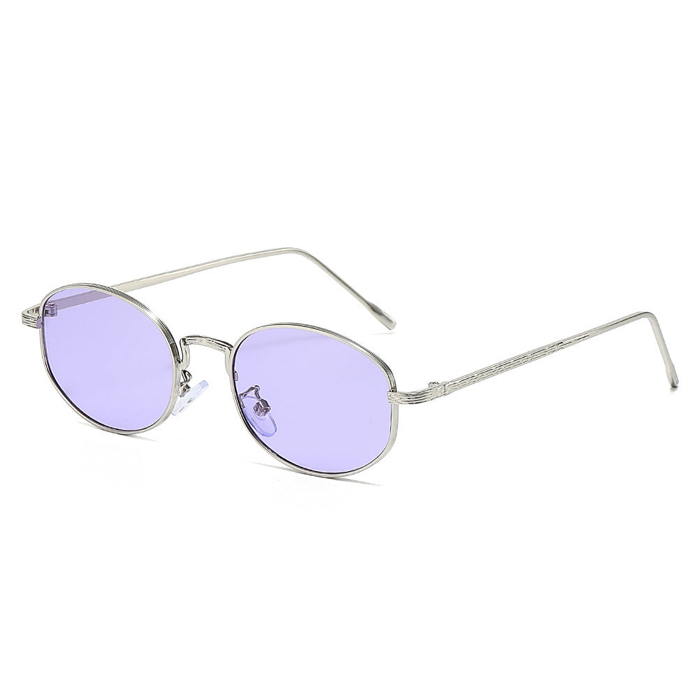 Minimalistische ovale Rahmen-Sonnenbrille Karnz