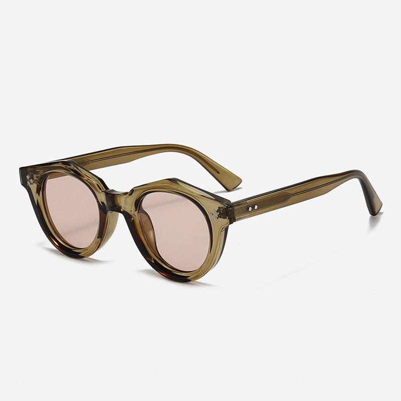 Damen Designer-Sonnenbrille mit polygonalem Rahmen und modischen Akzenten Karnz