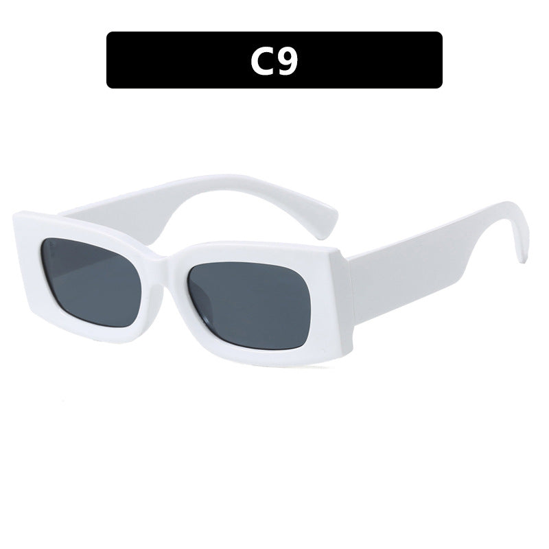 Damen modische quadratische Sonnenbrille mit transparentem Rahmen und schützendem UV-Filter Karnz