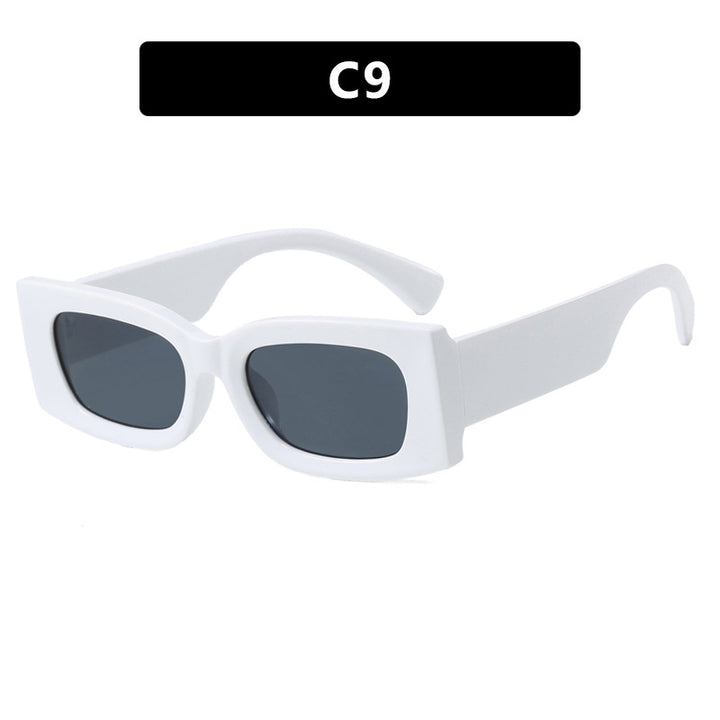 Damen modische quadratische Sonnenbrille mit transparentem Rahmen und schützendem UV-Filter Karnz