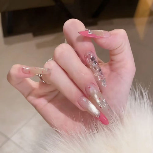 Glamouröse Kristall Akzent Nagelverlängerungen