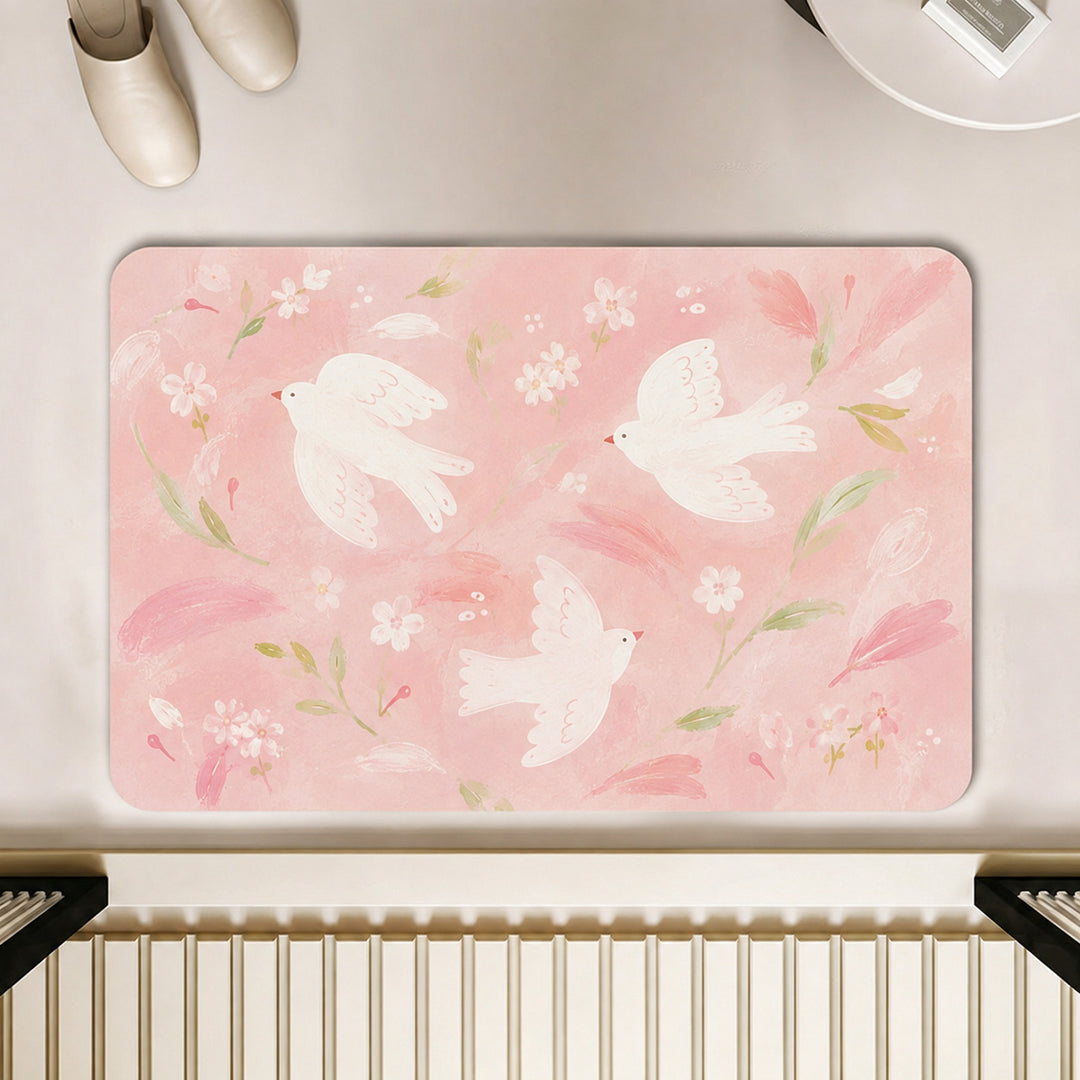 Künstlerisches florales Motiv Badeteppich