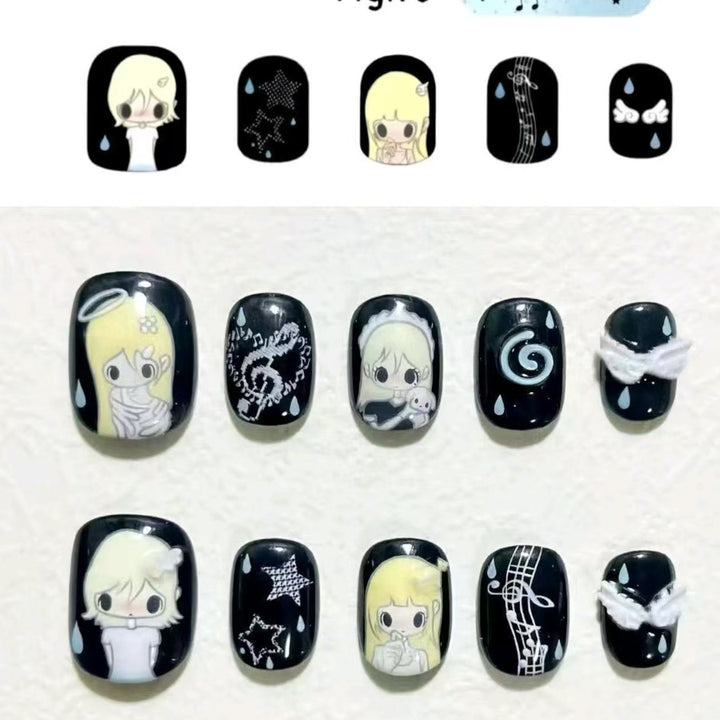 Verspielt Charakter-Themen Druck-Nagelkunst Set Karnz