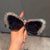 Damen extravagante Cat-Eye-Sonnenbrille mit funkelnden Kristallspitzen Karnz