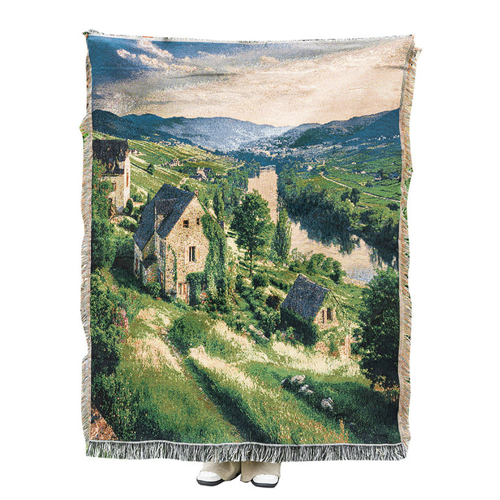 Szenische Landschaft Gewebte Wurfdecke