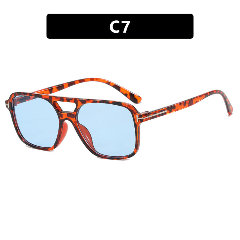 Damen elegante geometrische Sonnenbrille mit stilvollem Rahmen Karnz