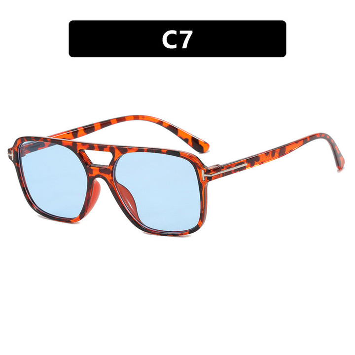 Damen elegante geometrische Sonnenbrille mit stilvollem Rahmen Karnz