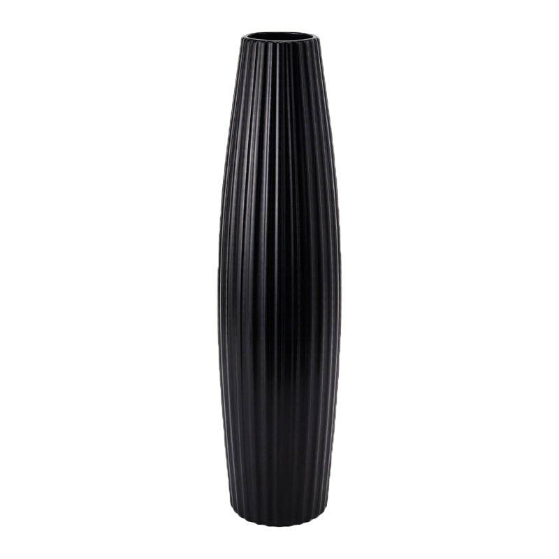 Elegante gerippte keramische Bodenvase Karnz