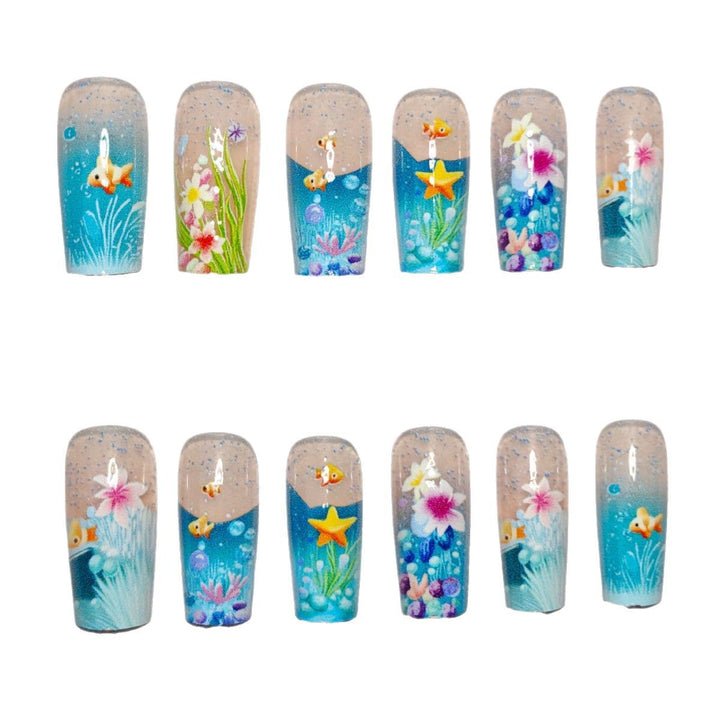 3D Unterwasser Künstlerische Nagelkunst