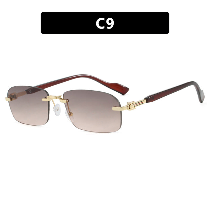 Damen Sonnenbrille mit elegantem Metallrahmen und stilvollen Holzdetails Karnz
