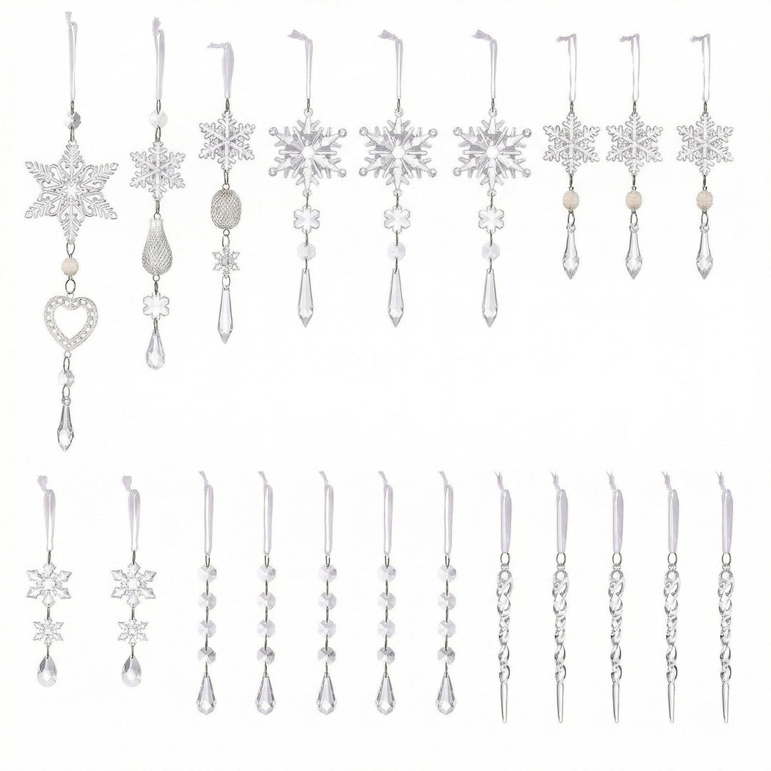 Dekoratives Schneeflocken Ornament Set Karnz