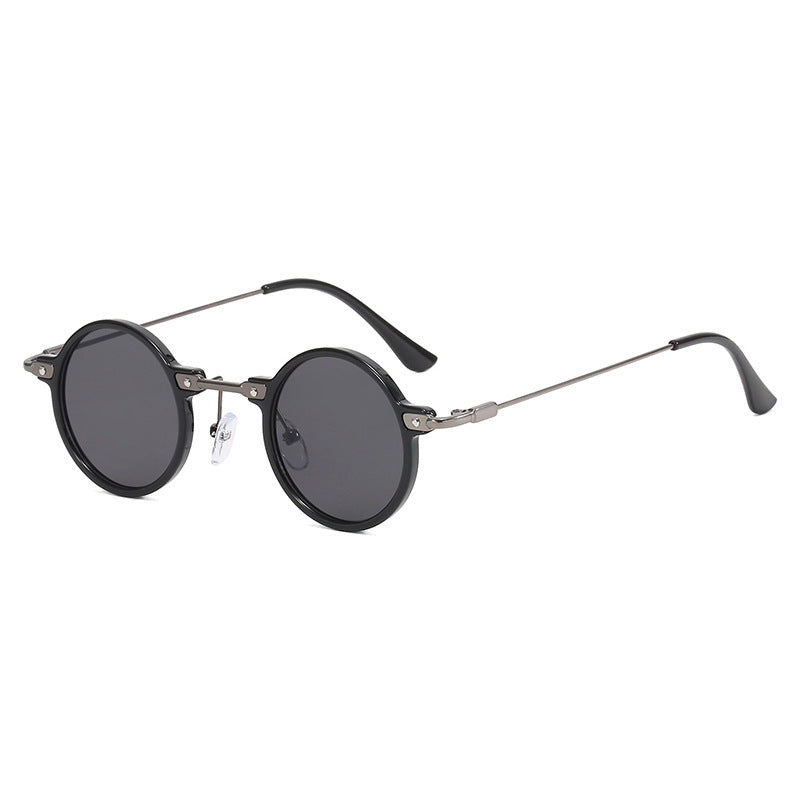 Damen modische runde Sonnenbrille mit stylischem Metallrahmen und polarisierenden Gläsern Karnz