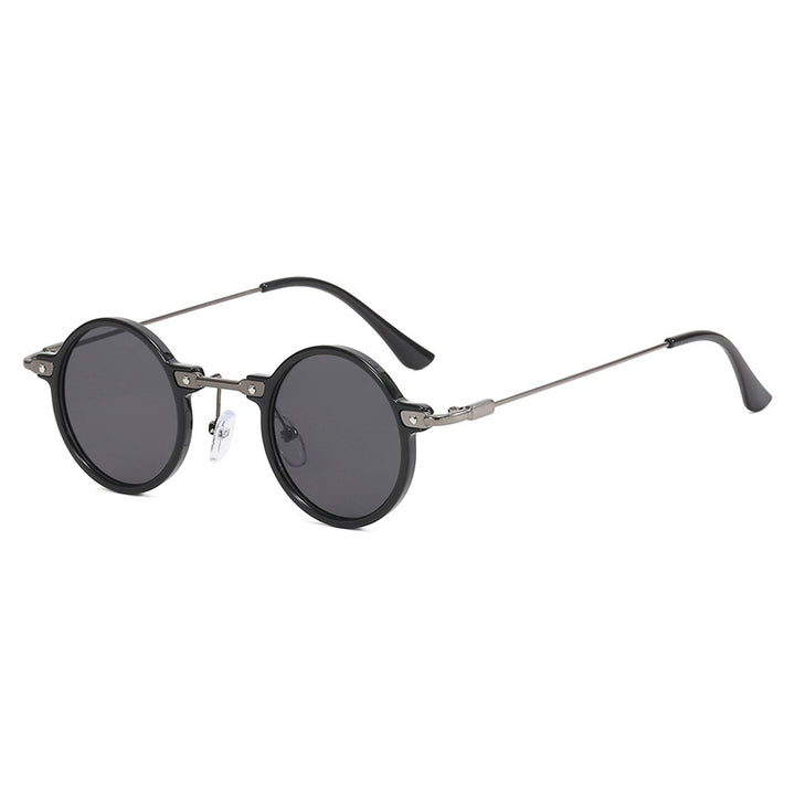 Damen modische runde Sonnenbrille mit stylischem Metallrahmen und polarisierenden Gläsern Karnz