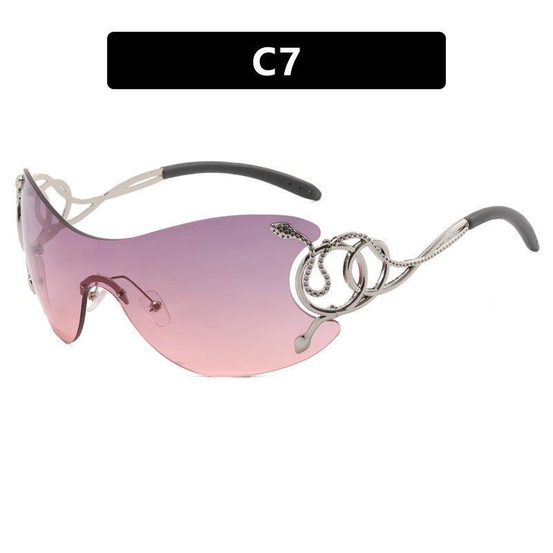 Damen futuristische Sonnenbrille mit verspieltem Design Karnz