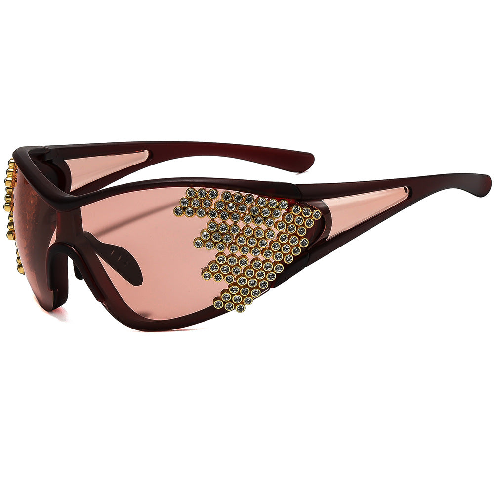 Damen Sportliche Sonnenbrille mit funkelndem Dekor Karnz