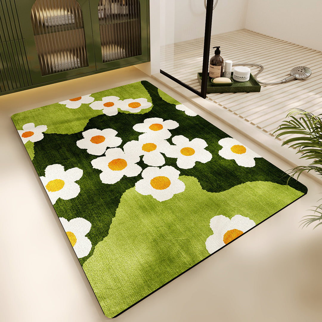 Florales Design-Badeteppich