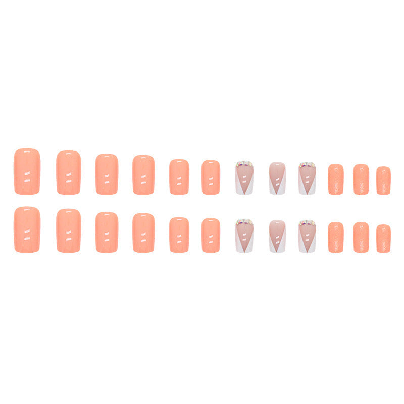 Elegante Kristallbesetzte Press-On Nageltips Karnz