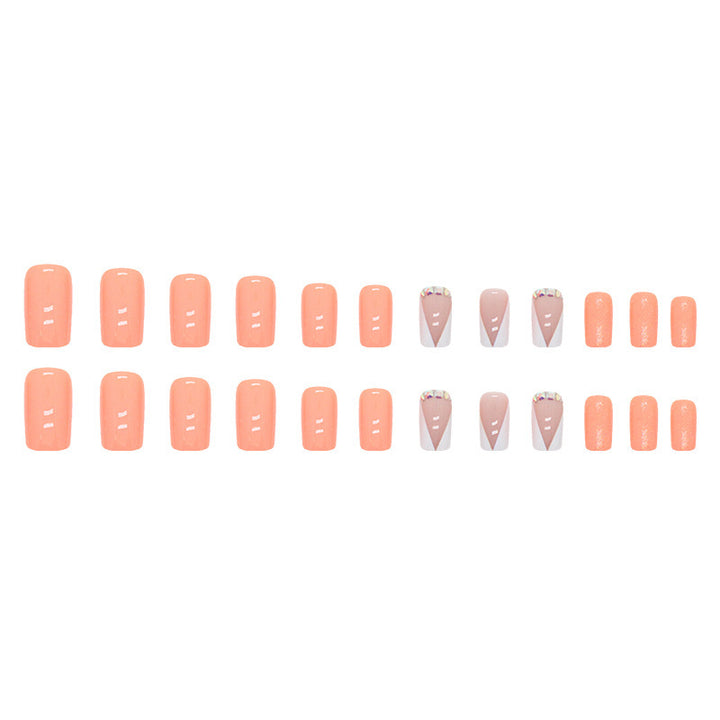 Elegante Kristallbesetzte Press-On Nageltips Karnz