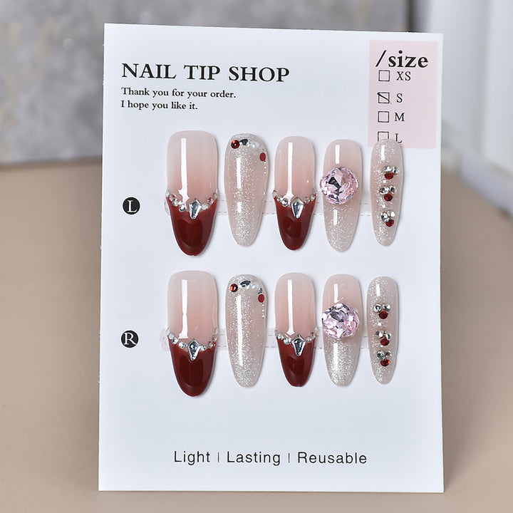 Dekorative Glamour Druck-Auf Nagelverlängerungen Karnz