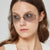 Damen geometrische Sonnenbrille im modernen Design mit elegantem Metallrahmen Karnz