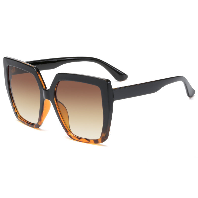 Damen modische transparente Sonnenbrille mit quadratischen Gläsern Karnz