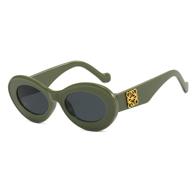 Damen elegante geschwungene Sonnenbrille Karnz