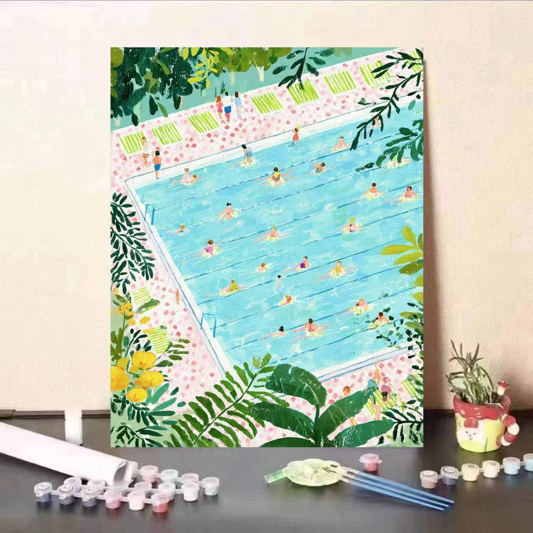 Creative Poolside Scene Paint by Numbers Kit Karnz