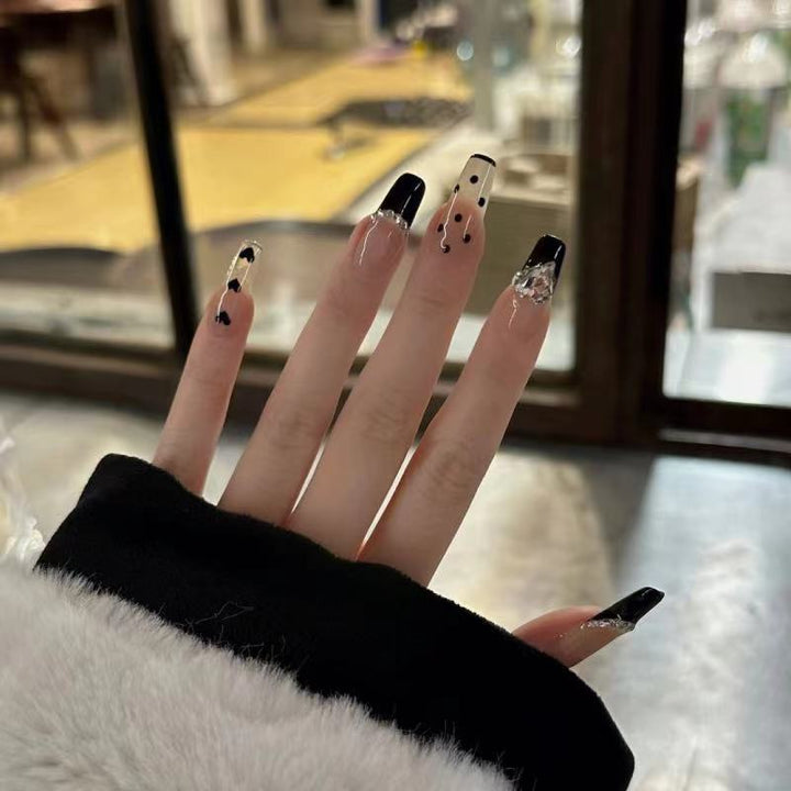 Künstlerisches Herz und Edelstein Press-On Nagelset