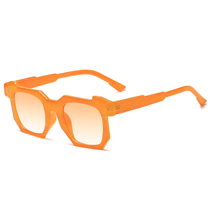 Damen geometrische Sonnenbrille mit markantem, hochwertigem Kunststoffrahmen Karnz