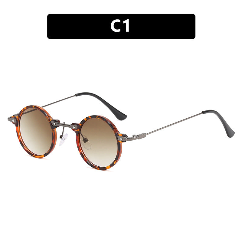 Damen modische runde Sonnenbrille mit stylischem Metallrahmen und polarisierenden Gläsern Karnz