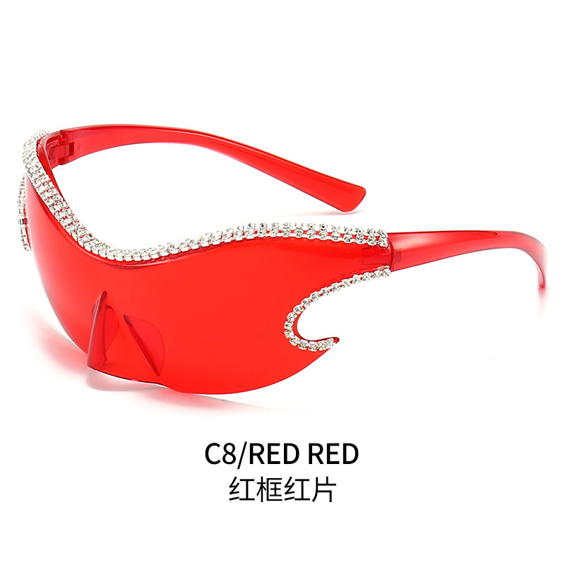 Damen Glamouröse Sonnenbrille mit funkelndem Strassbesatz Karnz