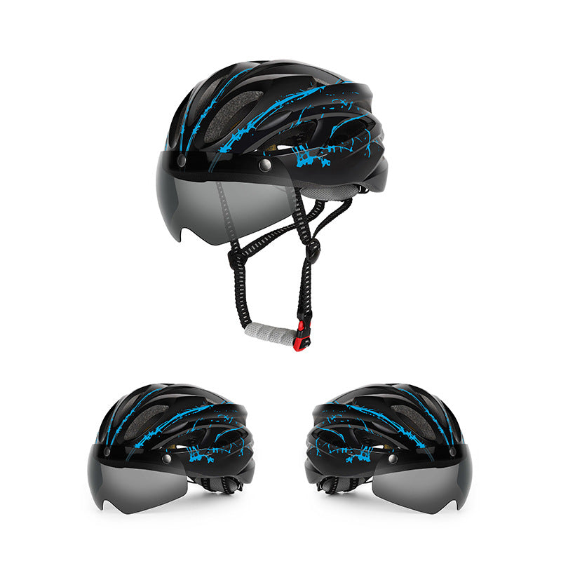 Aerodynamischer Fahrradhelm mit integriertem Visier Karnz
