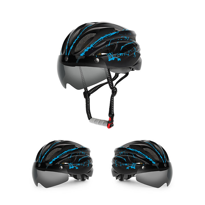 Aerodynamischer Fahrradhelm mit integriertem Visier Karnz