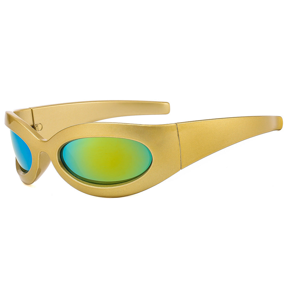 Damen modische Sonnenbrille mit ovalem Rahmen und modernem Finish Karnz
