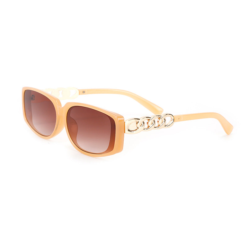 Damen quadratische Designer-Sonnenbrille mit goldenen Details Karnz