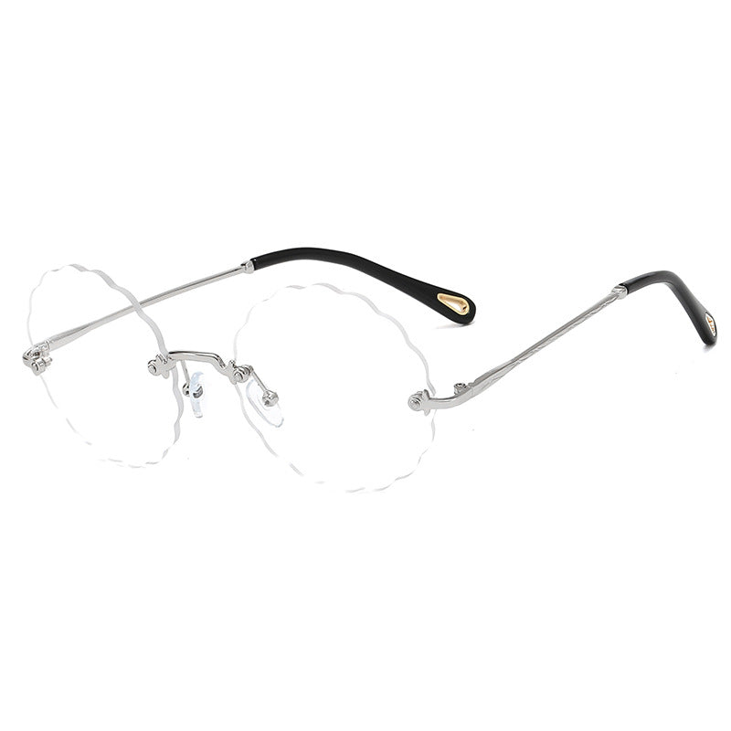 Damen Modische Brille mit verspieltem Wellenrahmen Karnz