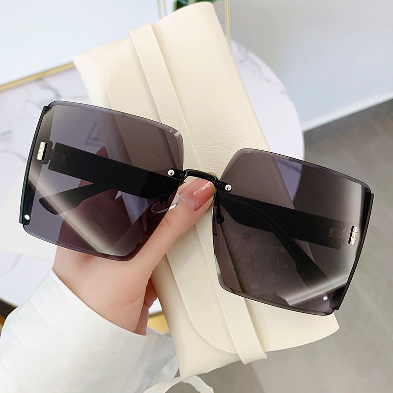 Damen oversized quadratische Sonnenbrille mit uv-schutz Karnz