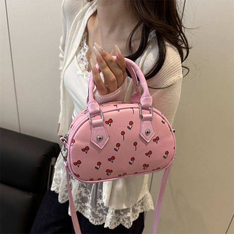 Verspielte Kirschen-Print-Handtasche Karnz